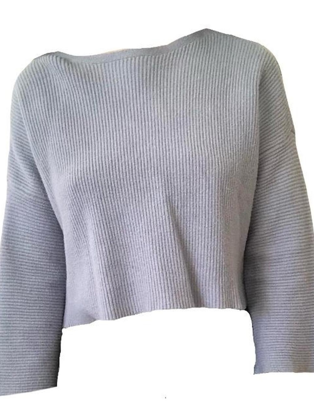 Princess Polly Light Blue Ribbed Boatneck Sweater